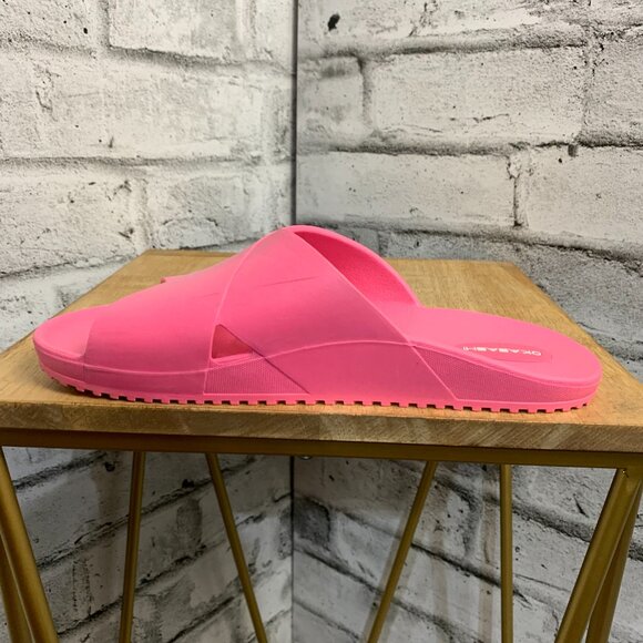 Okabashi Maddox Crossband Slide Sandals Pink Slip On Waterproof Shoes - Picture 7 of 9